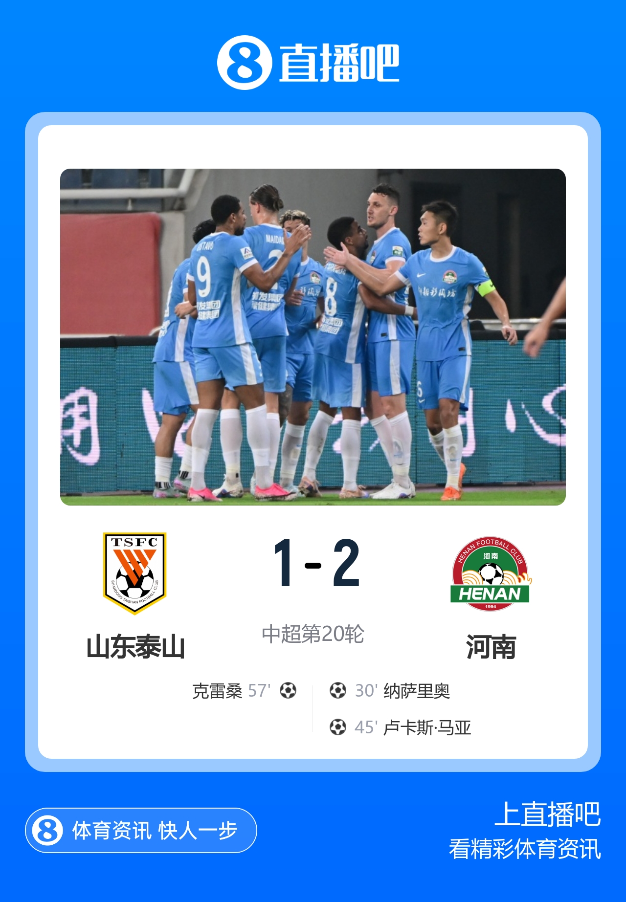 纳萨里奥传射破17年魔咒 山东1-2河南近4轮3负